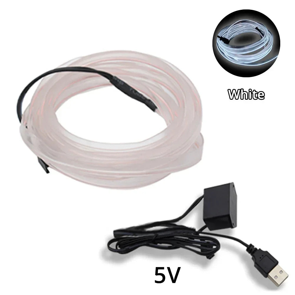 Tira LED Interior Auto 1M-5M - Luz Neón Flexible USB Decorativa