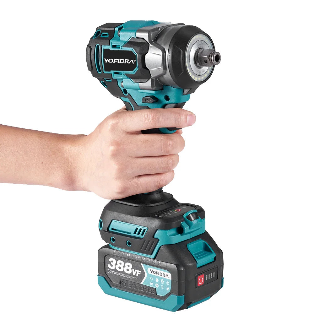 Llave de Impacto Eléctrica Sin Escobillas 1200 N·m — 5 Velocidades, 1/2", Compatible Batería Makita 18V