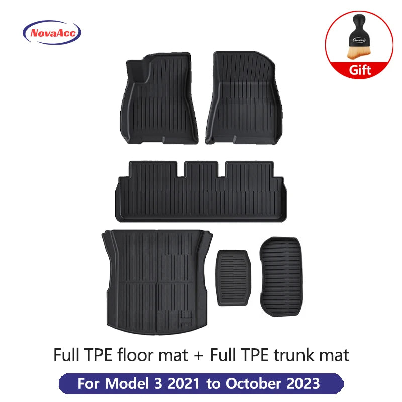 Alfombrillas TPE para Tesla Model Y/3 2021-2024 LHD - Todo Clima