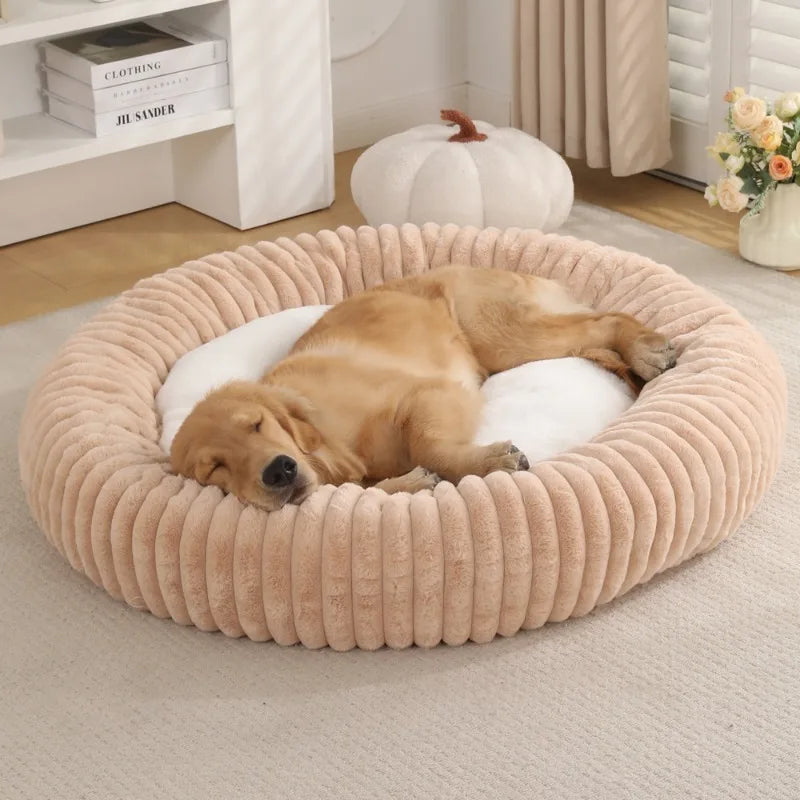 Nido de Lujo para Mascotas — Cama Circular de Felpa Gruesa