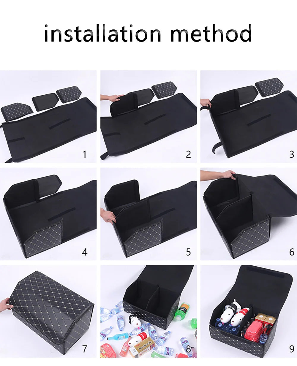 Organizador de Maletero para Auto — Plegable, Multiusos con Tapa
