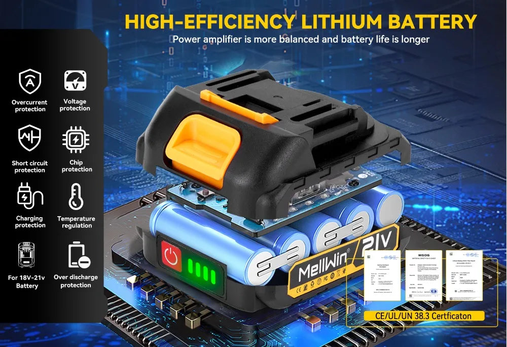 Llave Eléctrica 3 en 1 Sin Escobillas 520 N·m — Llave de Impacto + Destornillador + Taladro, Compatible Makita 18V