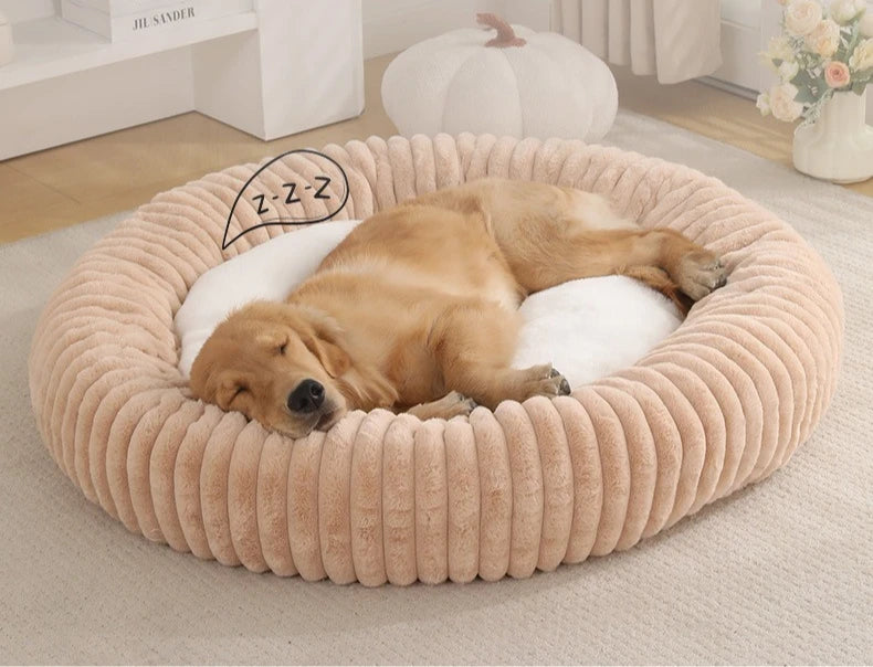 Nido de Lujo para Mascotas — Cama Circular de Felpa Gruesa
