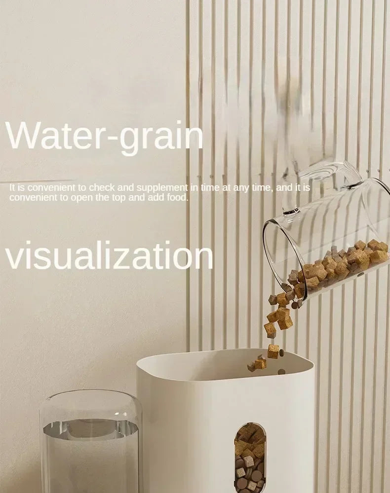 Comedero Automático para Gatos y Perros | Dispensador con Fuente de Agua 2L