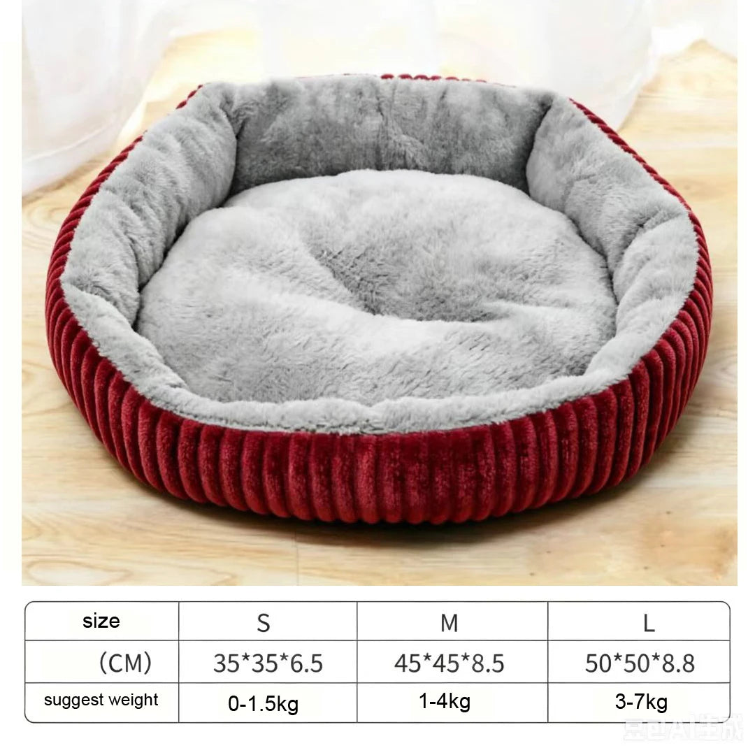 Cama Redonda de Pana para Gatos — Suave y Cálida