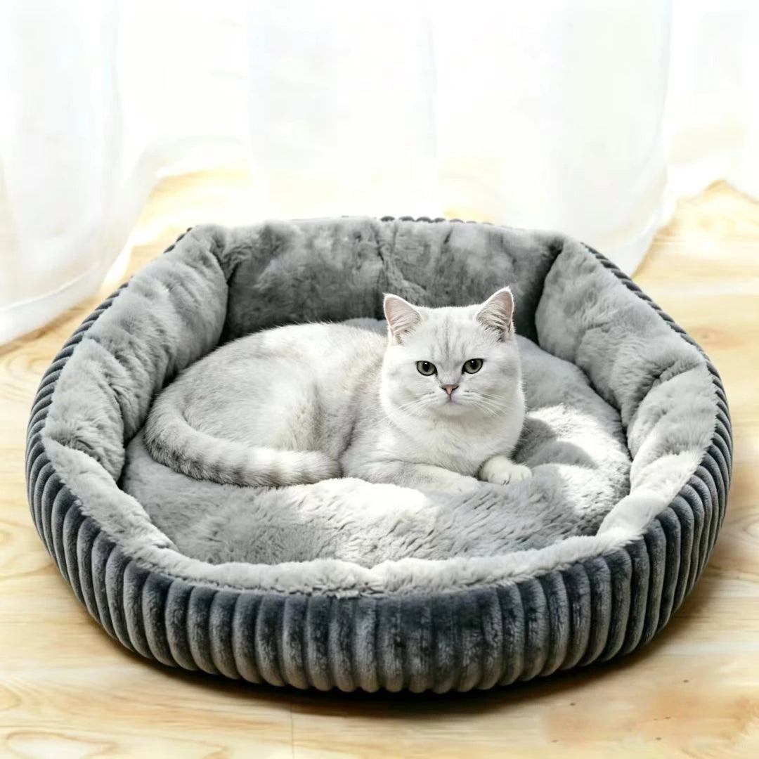 Cama Redonda de Pana para Gatos — Suave y Cálida