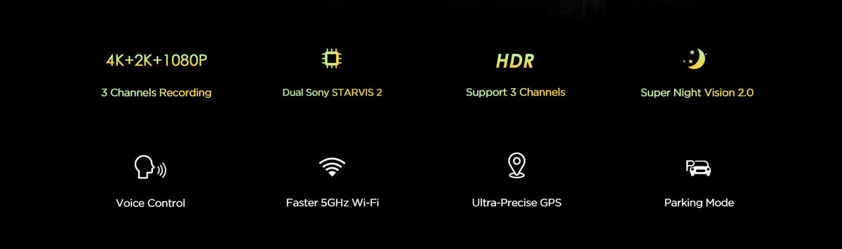 Cámara para Auto VIOFO 4K HDR WiFi — Modo Estacionamiento 24H