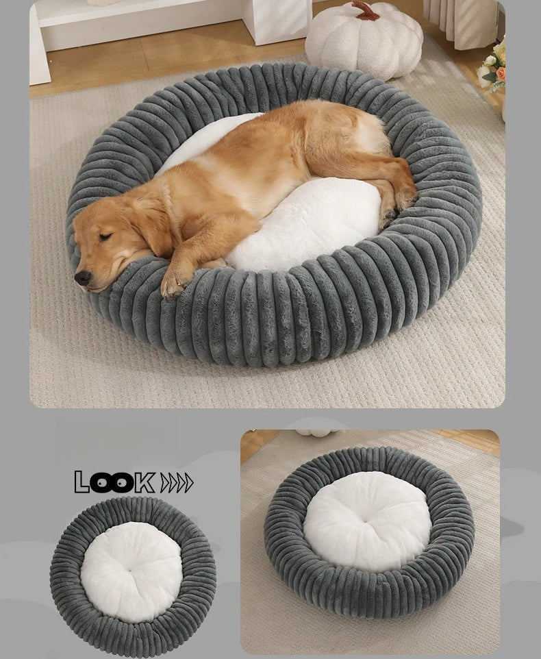 Nido de Lujo para Mascotas — Cama Circular de Felpa Gruesa