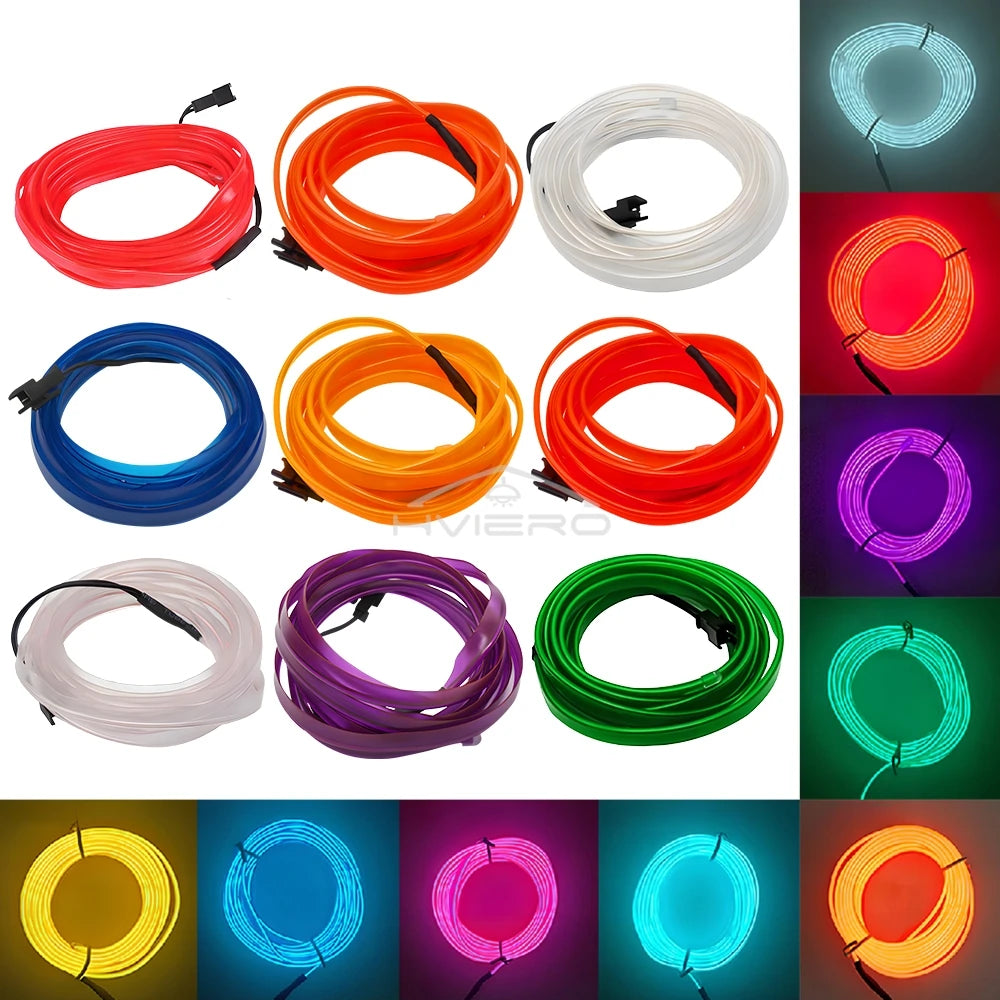 Tira LED Interior Auto 1M-5M - Luz Neón Flexible USB Decorativa