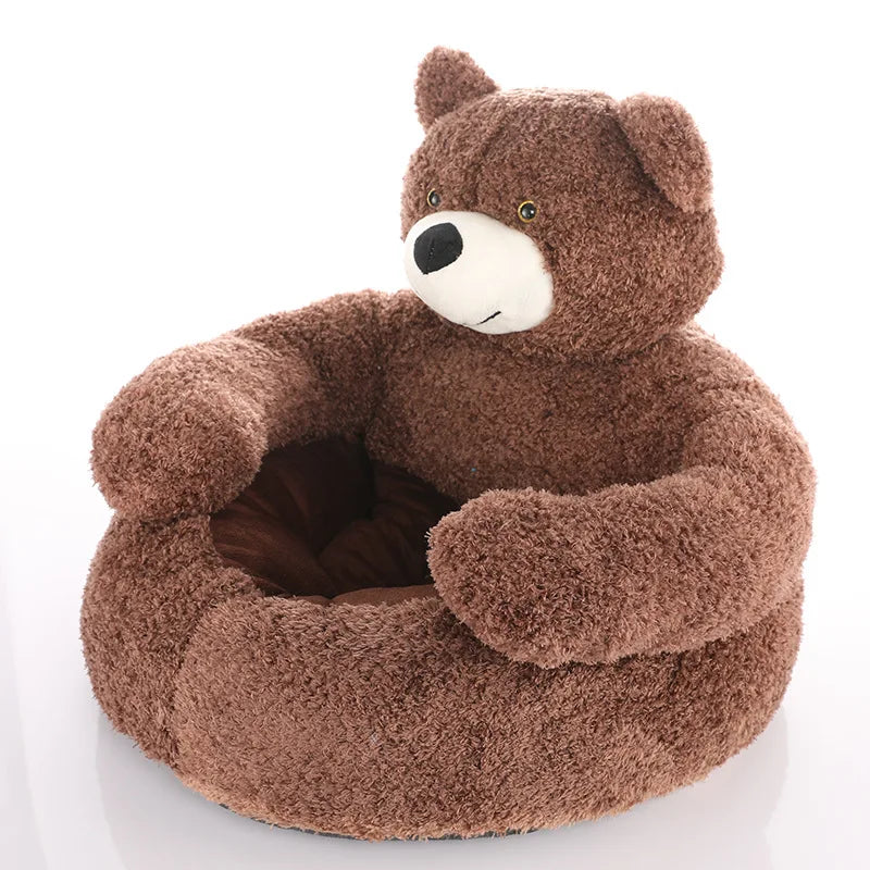 Cama Ultra Suave para Mascotas — Diseño Oso Abrazo | Perros y Gatos 🐻