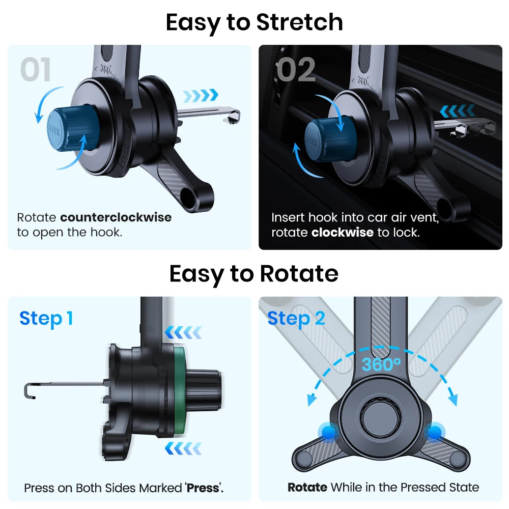 Soporte Magnético TOPK para Auto — Rejilla de Ventilación, Compatible Mag-Safe