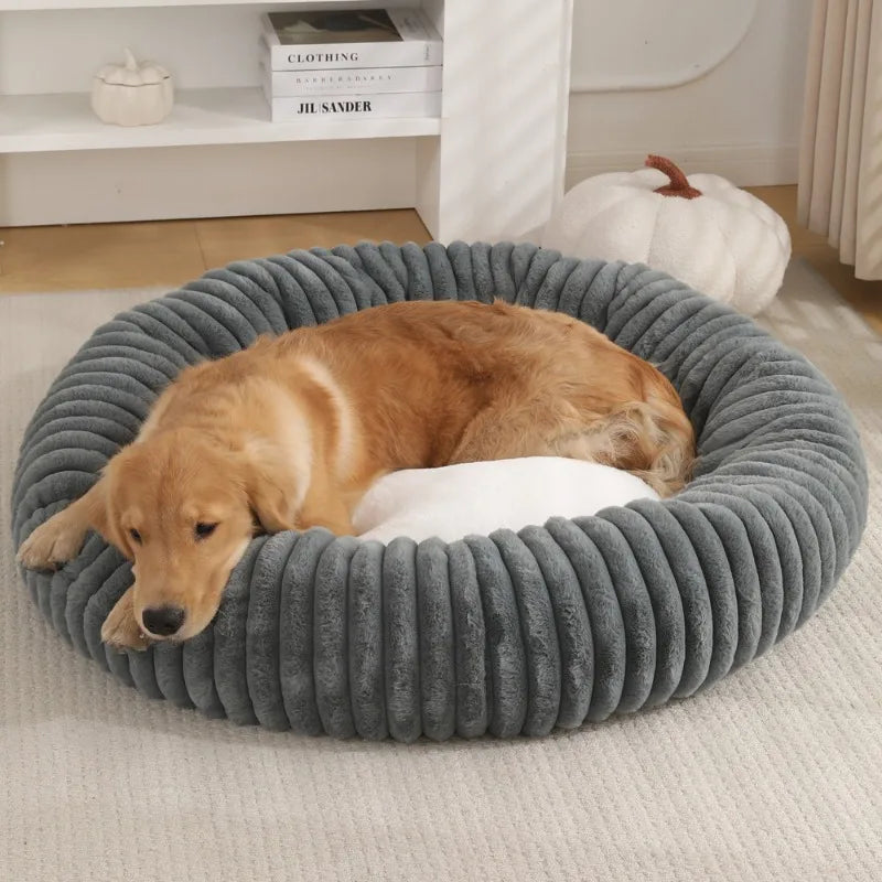 Nido de Lujo para Mascotas — Cama Circular de Felpa Gruesa