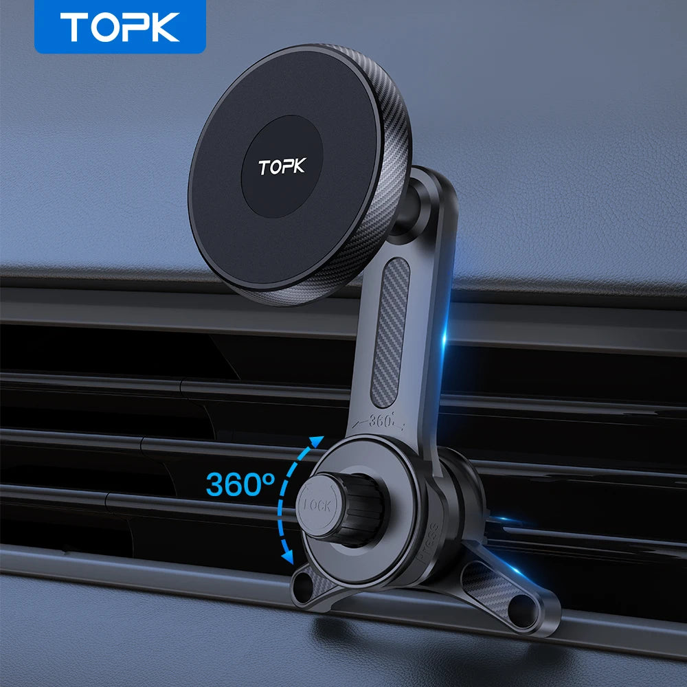Soporte Magnético TOPK para Auto — Rejilla de Ventilación, Compatible Mag-Safe
