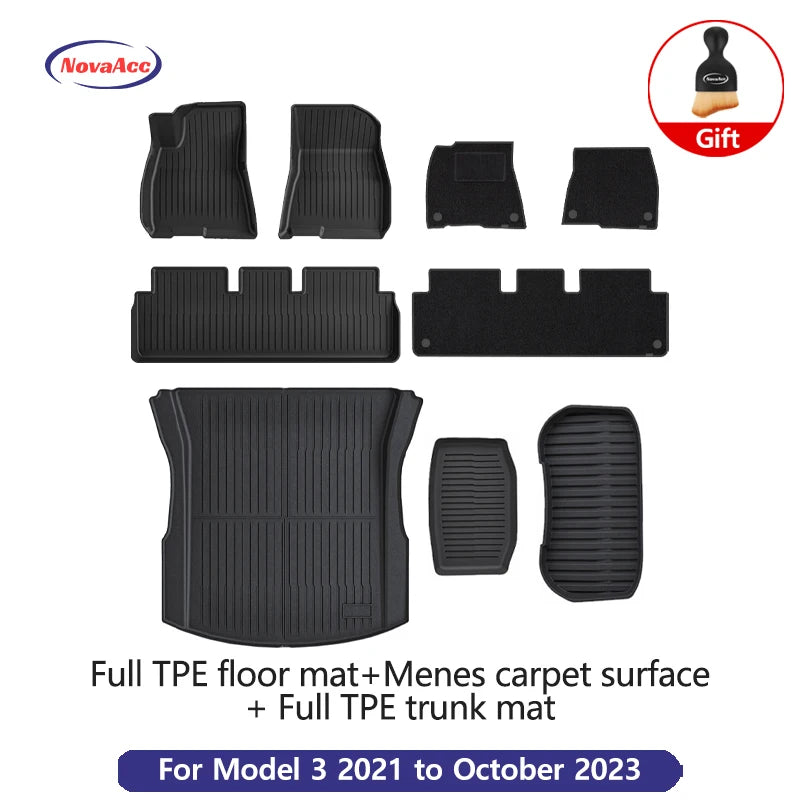 Alfombrillas TPE para Tesla Model Y/3 2021-2024 LHD - Todo Clima