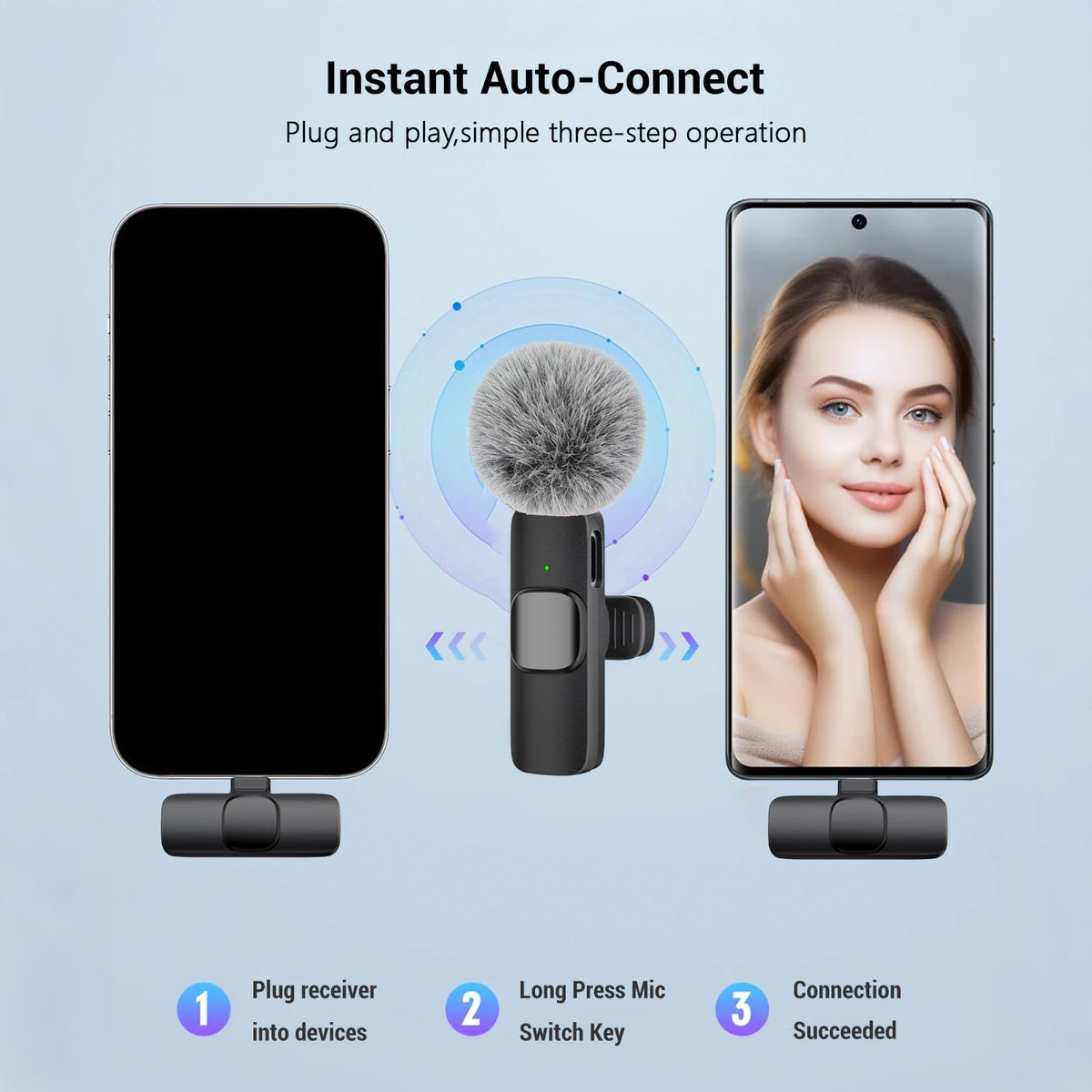 Micrófono Lavalier Inalámbrico Profesional — Plug & Play Tipo-C