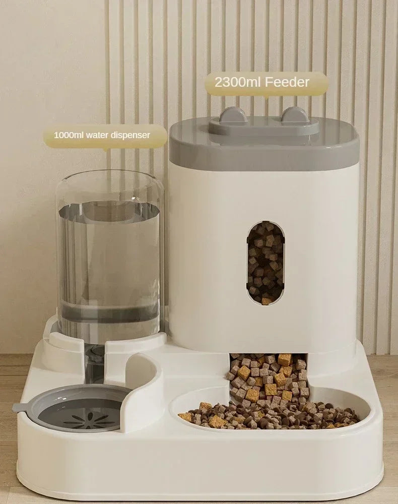 Comedero Automático para Gatos y Perros | Dispensador con Fuente de Agua 2L