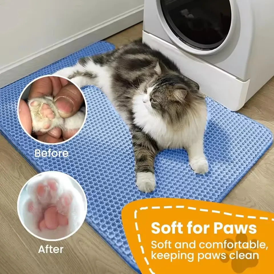 Alfombrilla Impermeable para Arenero de Gatos – Tapete Antideslizante Lavable con Doble Capa