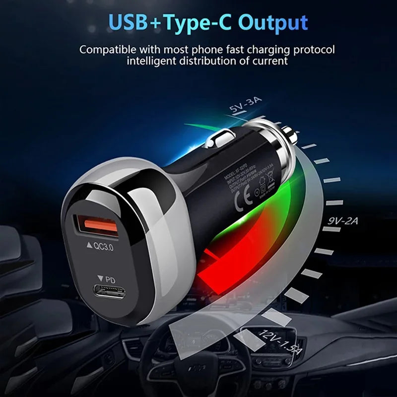 Cargador USB Dual para Auto 3.1A con Pantalla LCD — Voltímetro 12V/24V