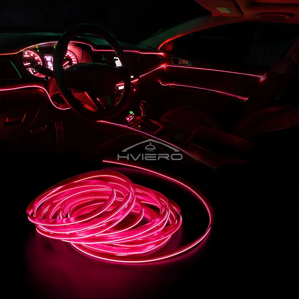 Tira LED Interior Auto 1M-5M - Luz Neón Flexible USB Decorativa