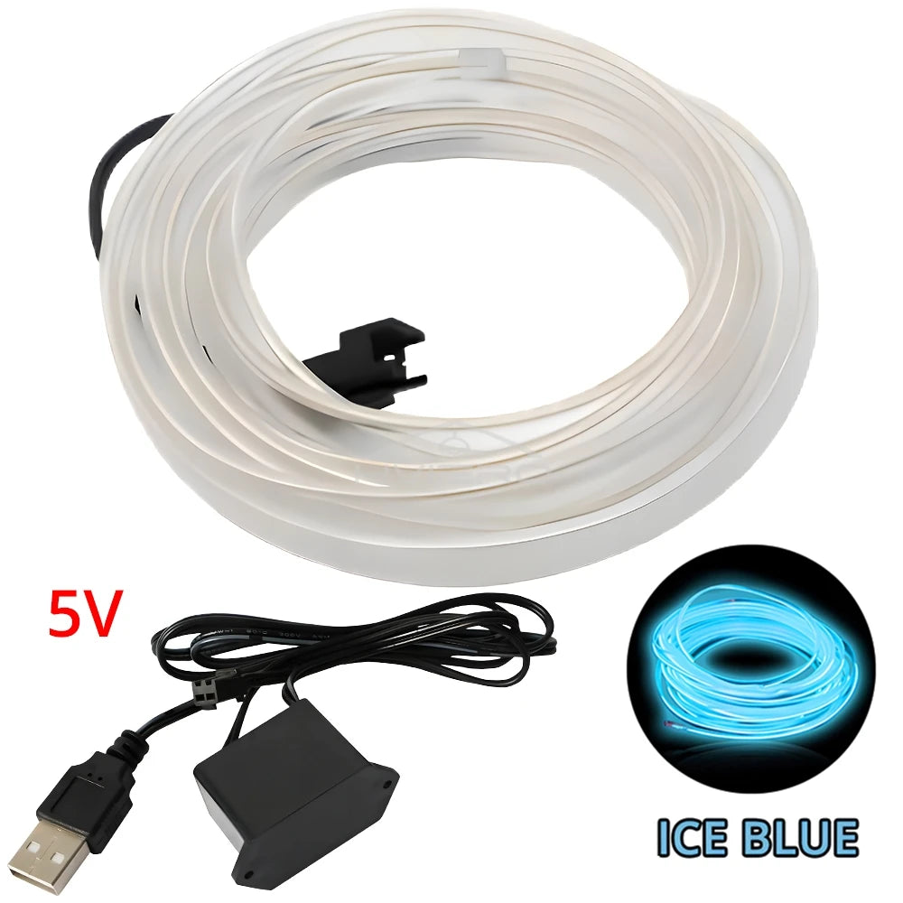Tira LED Interior Auto 1M-5M - Luz Neón Flexible USB Decorativa