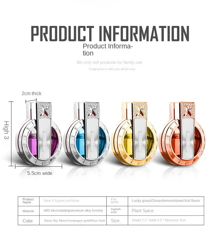 Ambientador de Perfume para Auto — Aromaterapia Elegante, 3 Intensidades, Larga Duración