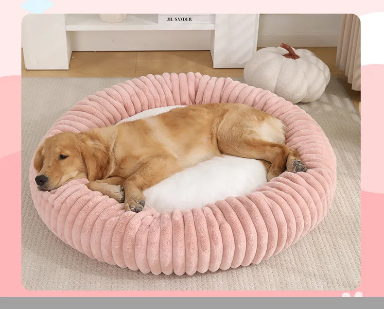 Nido de Lujo para Mascotas — Cama Circular de Felpa Gruesa