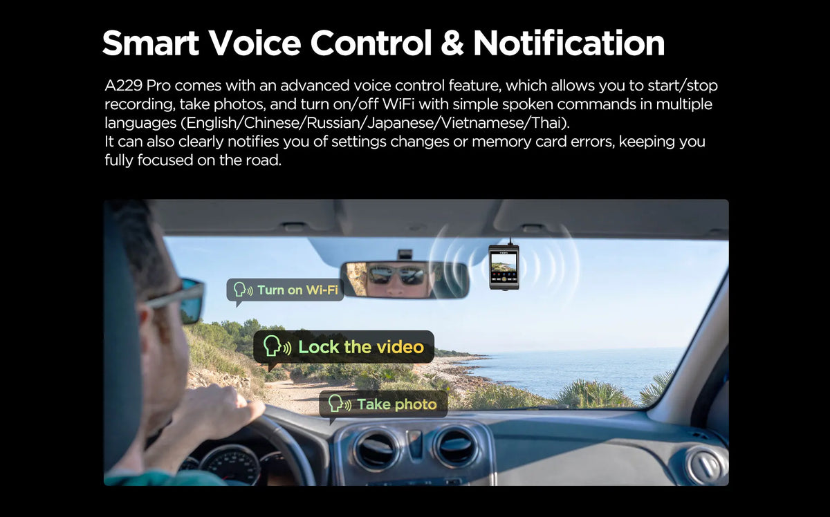 Cámara para Auto VIOFO 4K HDR WiFi — Modo Estacionamiento 24H