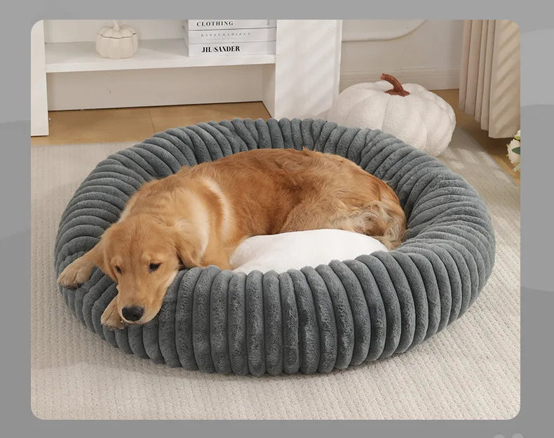 Nido de Lujo para Mascotas — Cama Circular de Felpa Gruesa