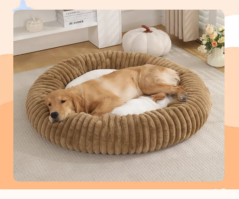Nido de Lujo para Mascotas — Cama Circular de Felpa Gruesa
