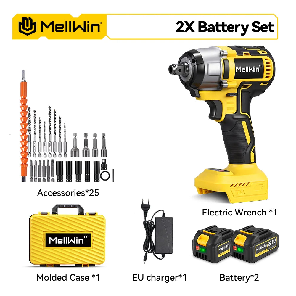 Llave Eléctrica 3 en 1 Sin Escobillas 520 N·m — Llave de Impacto + Destornillador + Taladro, Compatible Makita 18V