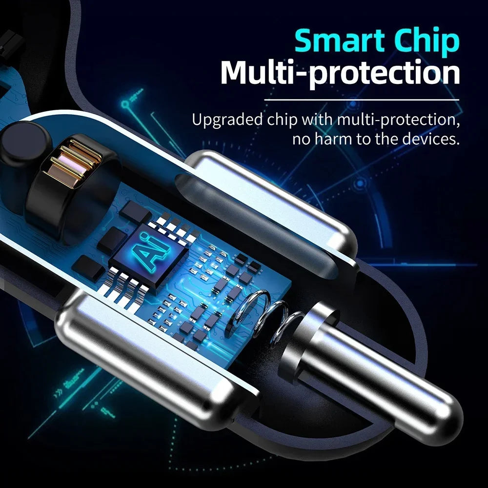 Cargador USB Dual para Auto 3.1A con Pantalla LCD — Voltímetro 12V/24V