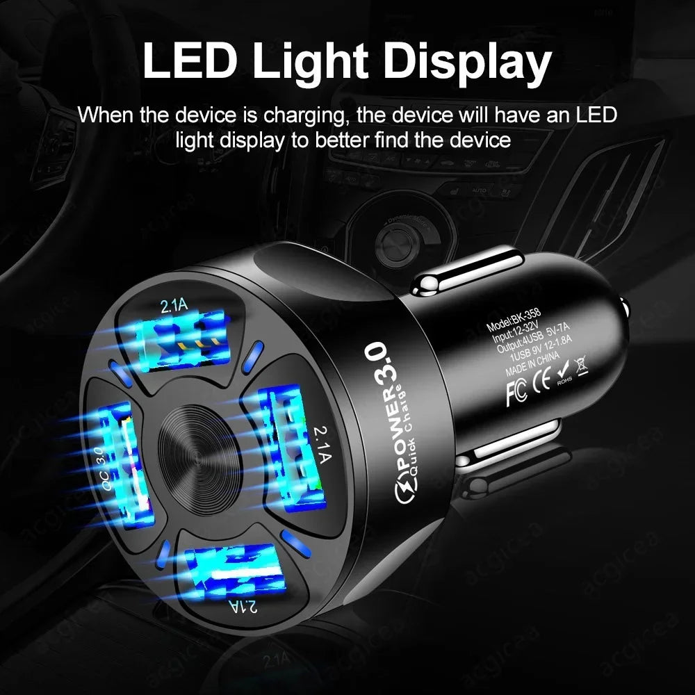 Cargador USB Dual para Auto 3.1A con Pantalla LCD — Voltímetro 12V/24V
