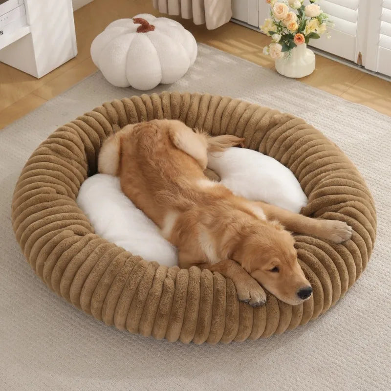 Nido de Lujo para Mascotas — Cama Circular de Felpa Gruesa