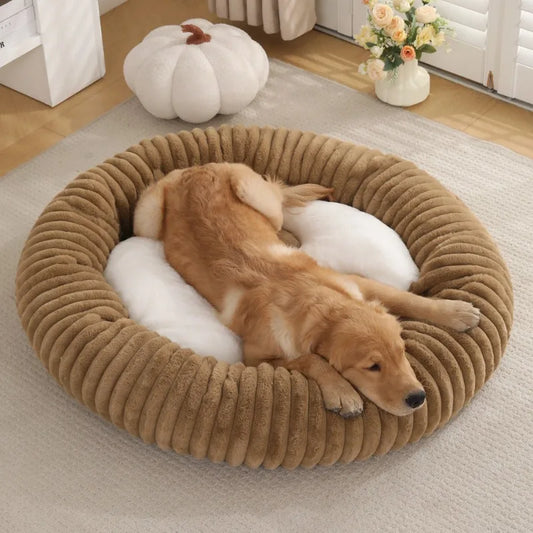 Nido de Lujo para Mascotas — Cama Circular de Felpa Gruesa