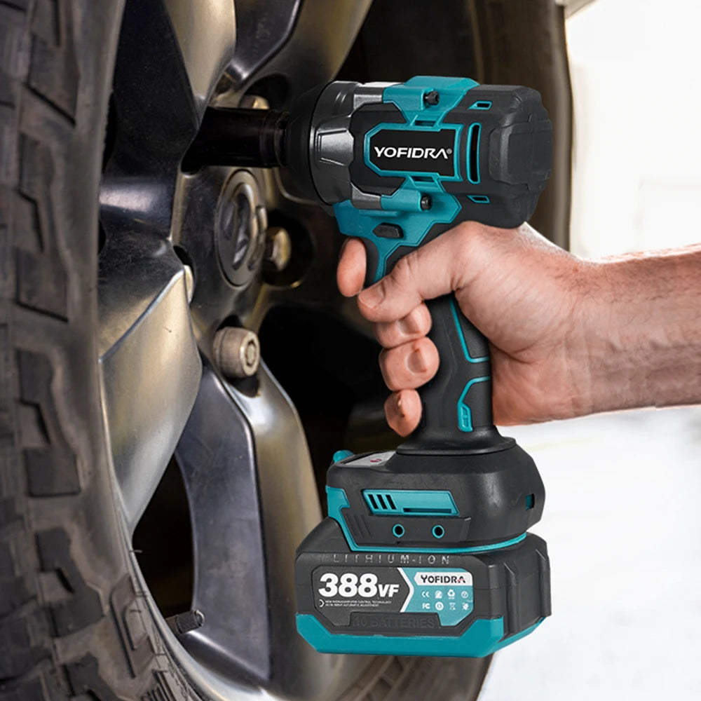 Llave de Impacto Eléctrica Sin Escobillas 1200 N·m — 5 Velocidades, 1/2", Compatible Batería Makita 18V