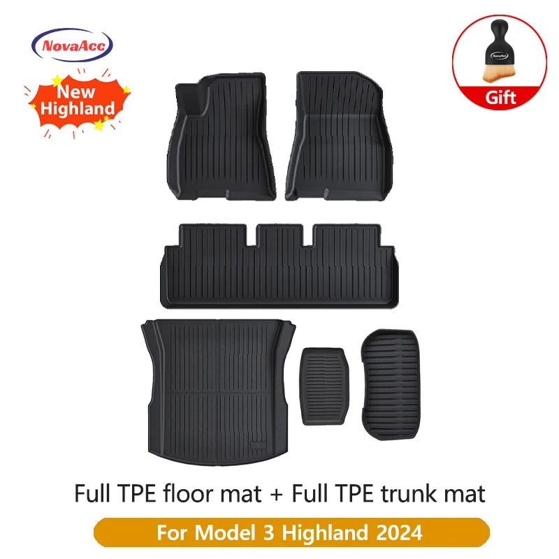 Alfombrillas TPE para Tesla Model Y/3 2021-2024 LHD - Todo Clima