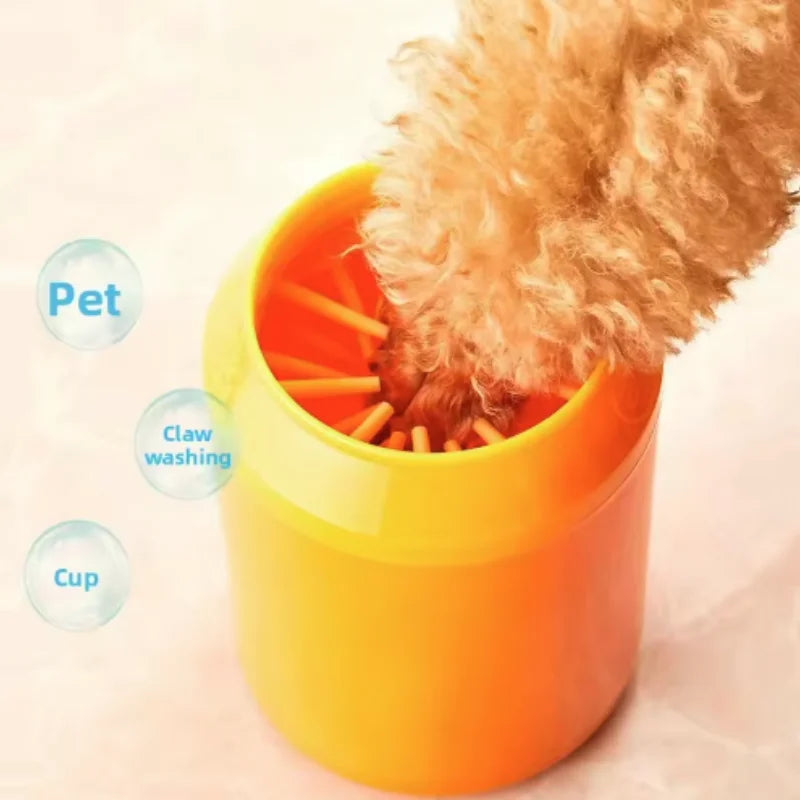Limpiador de Patas para Perros y Gatos | Silicona Suave con Cubo Secador