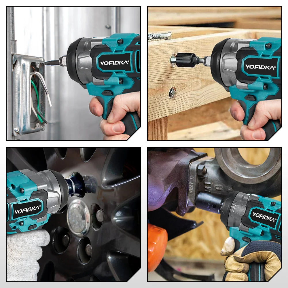 Llave de Impacto Eléctrica Sin Escobillas 1200 N·m — 5 Velocidades, 1/2", Compatible Batería Makita 18V