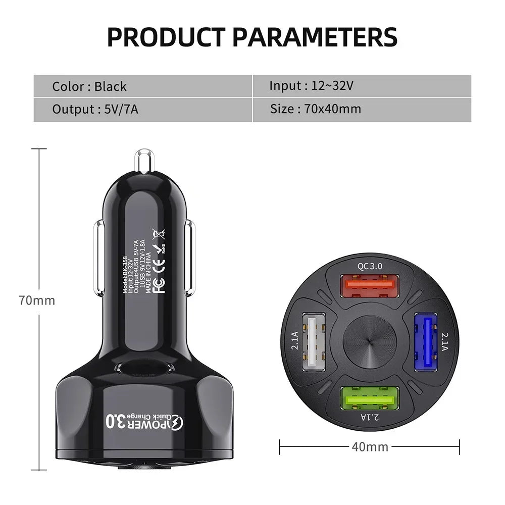 Cargador USB Dual para Auto 3.1A con Pantalla LCD — Voltímetro 12V/24V