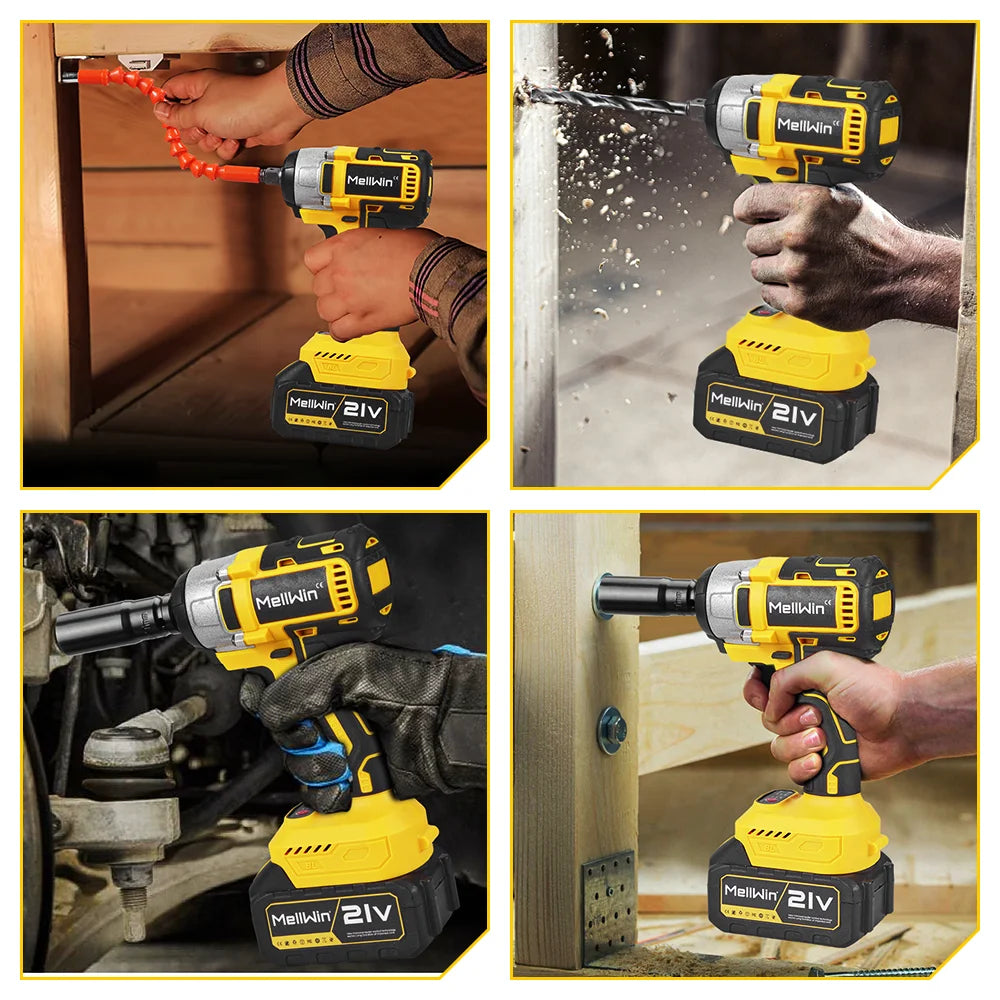 Llave Eléctrica 3 en 1 Sin Escobillas 520 N·m — Llave de Impacto + Destornillador + Taladro, Compatible Makita 18V