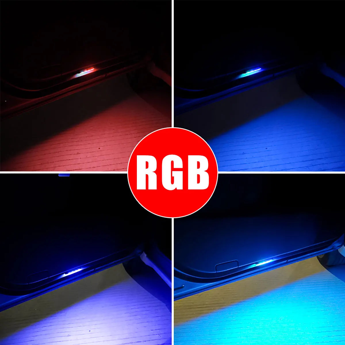 Luz de Bienvenida LED para Puerta de Auto — RGB, Inalámbrica, Anticolisión