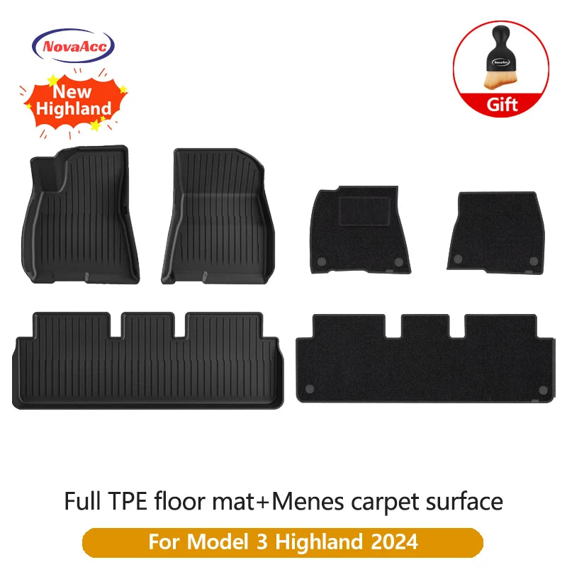Alfombrillas TPE para Tesla Model Y/3 2021-2024 LHD - Todo Clima