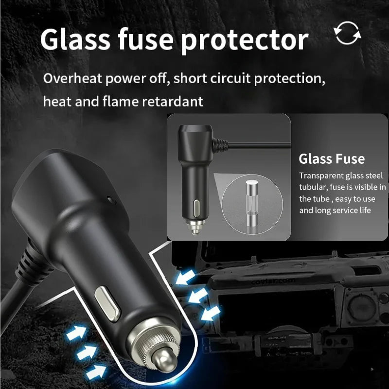 Adaptador Divisor para Auto — Cargador PD 35W + QC 3.0, USB-C y USB-A, 12V/24V