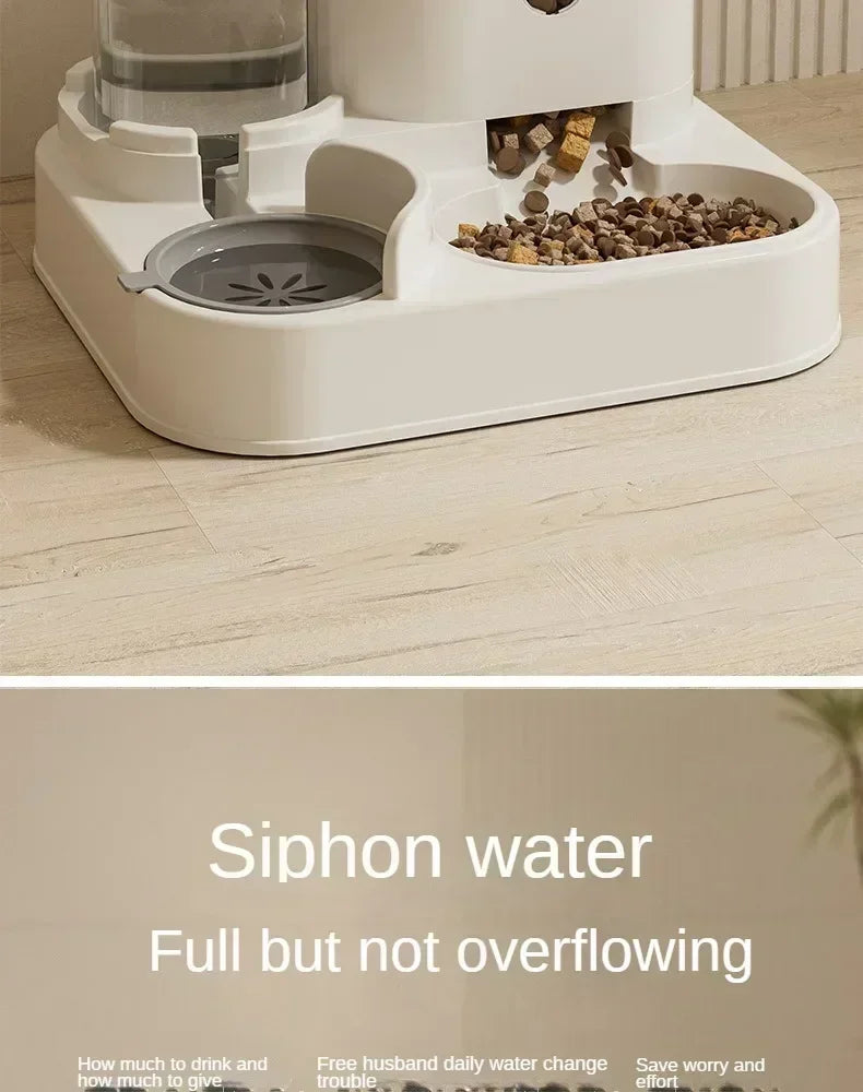 Comedero Automático para Gatos y Perros | Dispensador con Fuente de Agua 2L