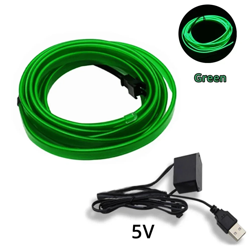 Tira LED Interior Auto 1M-5M - Luz Neón Flexible USB Decorativa
