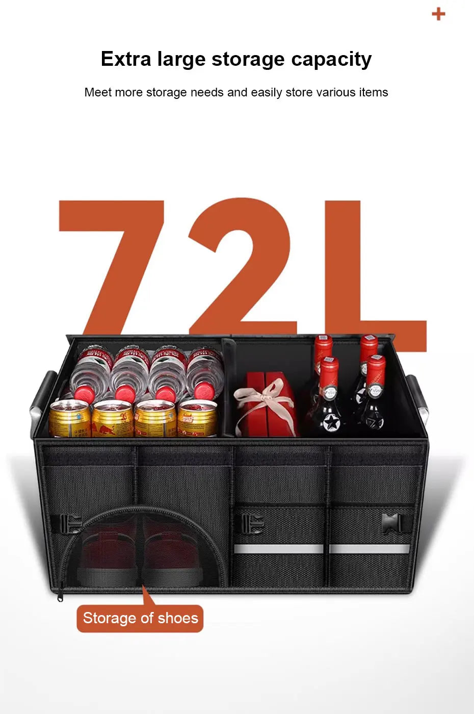 Caja Organizadora de Maletero Plegable — Tela Oxford Impermeable, 36L / 72L / 110L