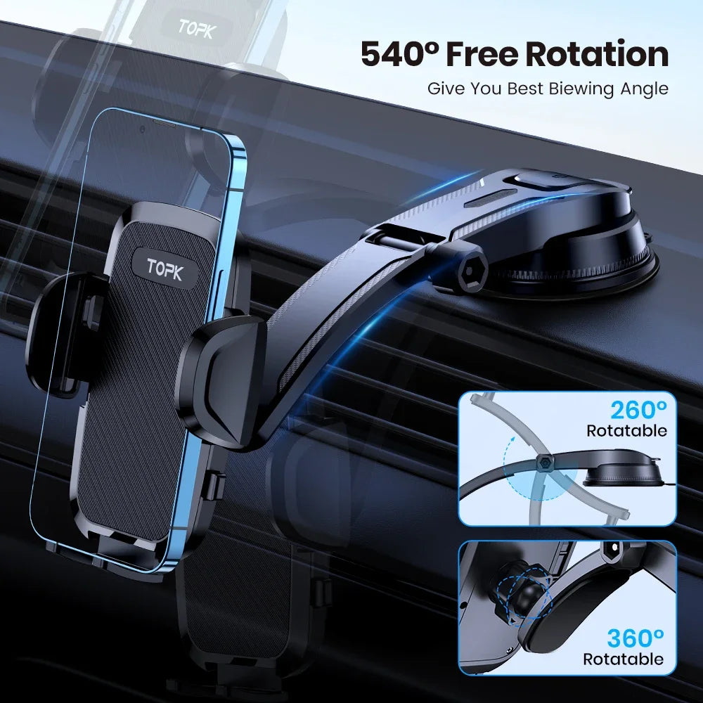 Soporte para Teléfono de Auto TOPK — Gravedad y Mag-Safe, Universal