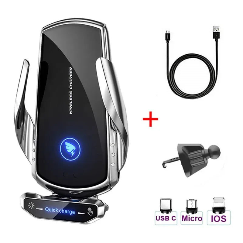 Cargador Inalámbrico Magnético 15W para Auto — Soporte iPhone, Samsung, Xiaomi
