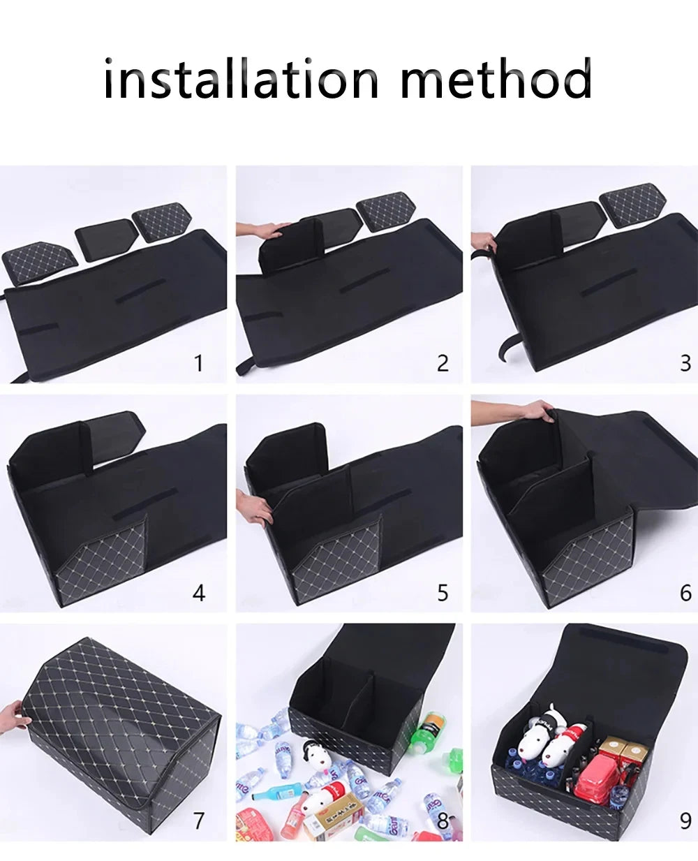 Organizador de Maletero para Auto — Plegable, Multiusos con Tapa