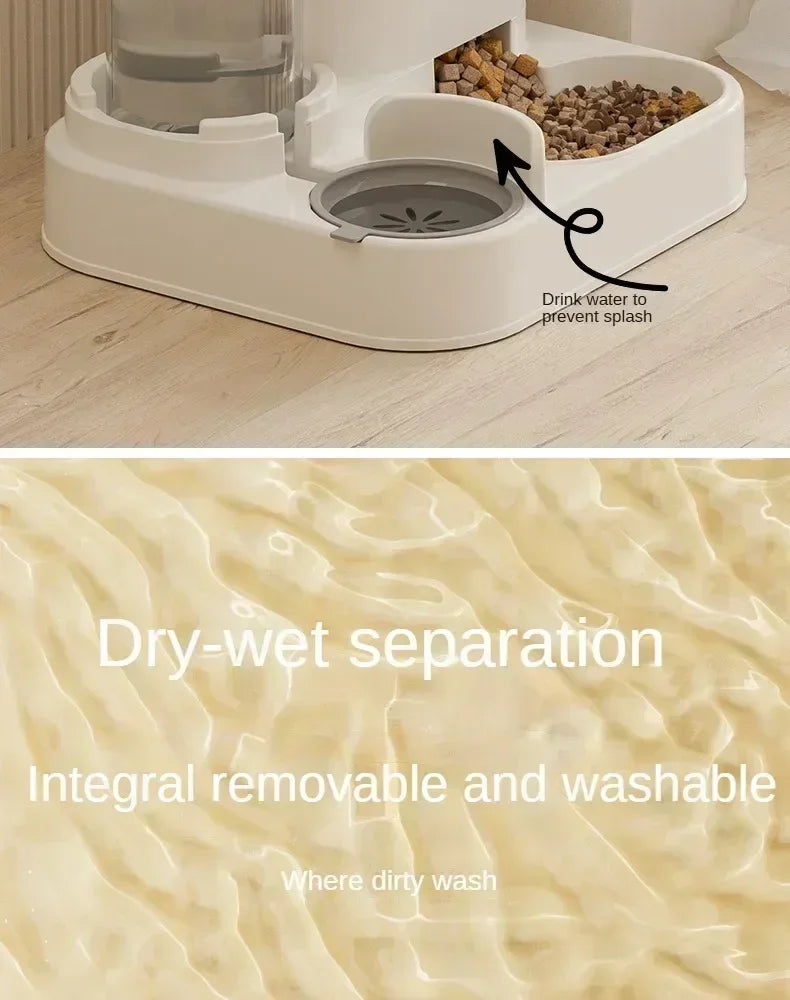 Comedero Automático para Gatos y Perros | Dispensador con Fuente de Agua 2L